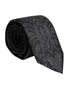 Dolce & Gabbana Black Gray Flower Print Adjustable Necktie Tie